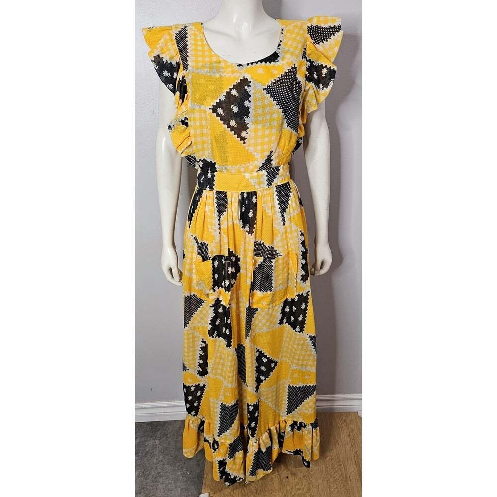 VTG 70s Patchwork Pinafore Dress